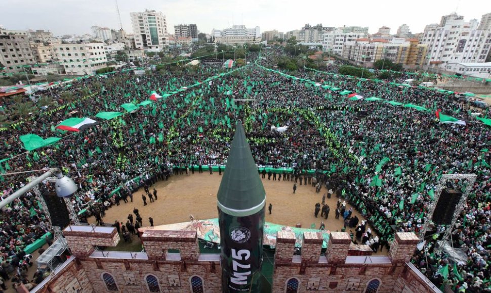 Gazos ruožo gyventojai rinkosi į „Hamas“ minėjimą