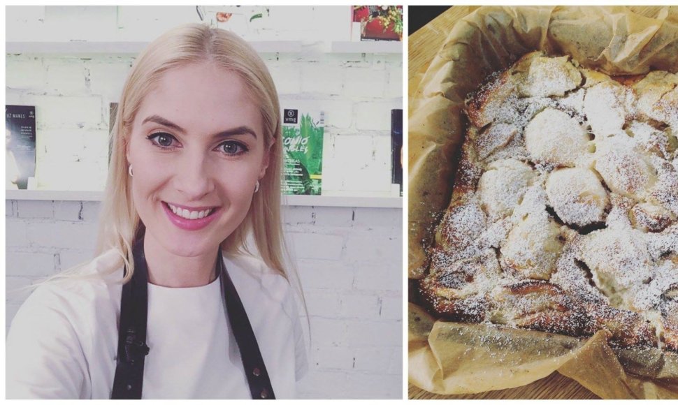 Kristina Ivanova iškepė varškės sūreliais pagardintą obuolių pyragą