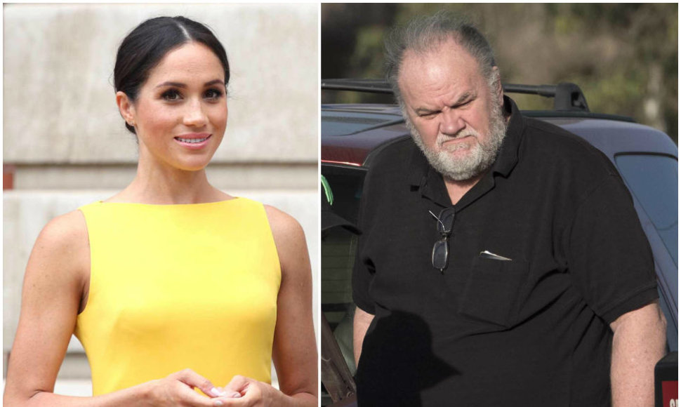 Sasekso hercogienė Meghan ir jos tėvas Thomas Markle'as