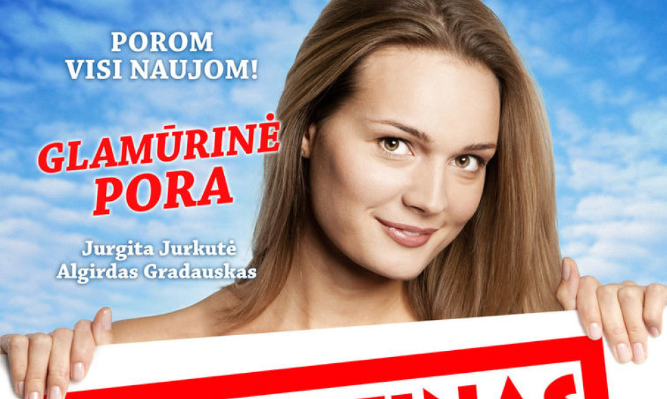 Filmo „Valentinas už 2rų“ plakatas su Algirdu Gradausku ir Jurgita Jurkute
