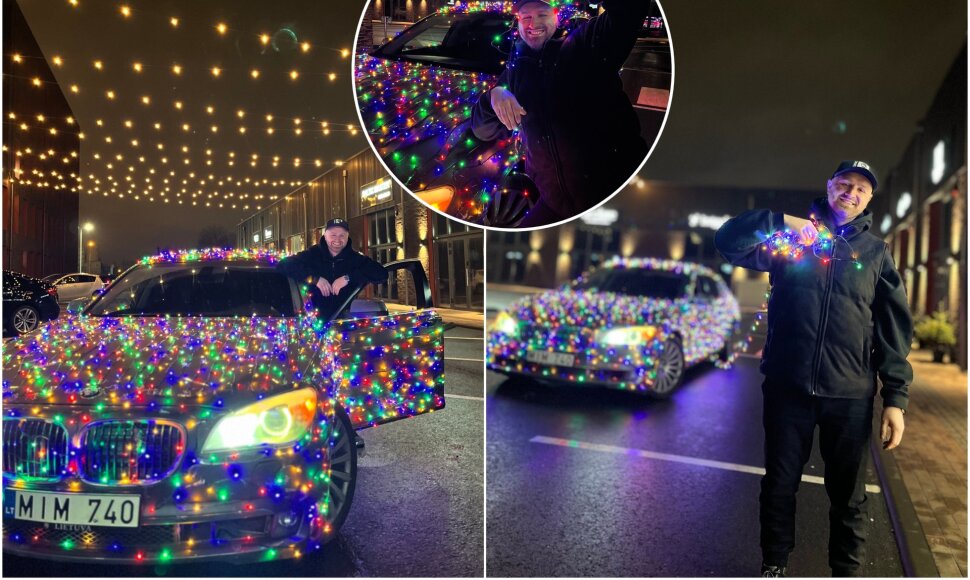 Roko papuoštas automobilis džiugina visus