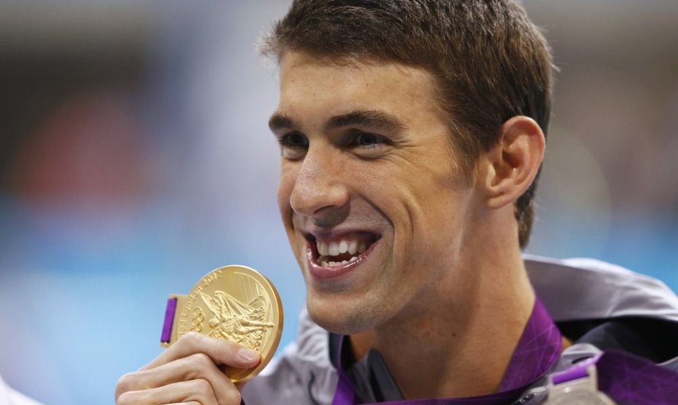 JAV plaukikas Michaelas Phelpsas Londono olimpiadoje laimėjo keturis aukso medalius