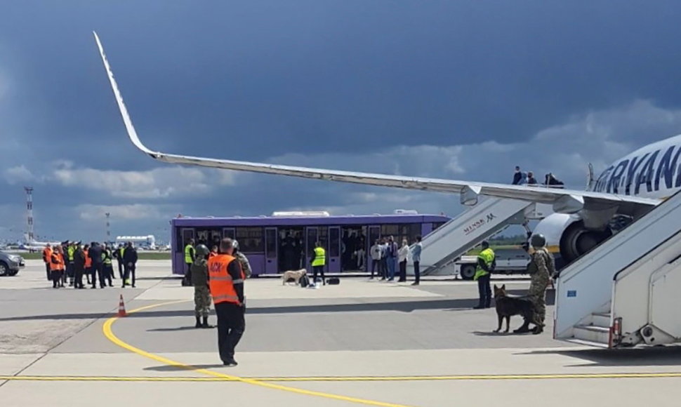 Minske nutupdytas „Ryanair“ lėktuvas, kuriuo skrido R.Protasevičius