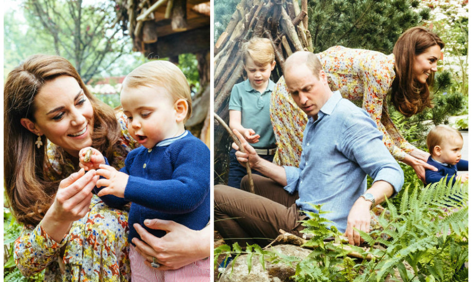 Princas Williamas ir Kembridžo hercogienės Catherine su vaikais