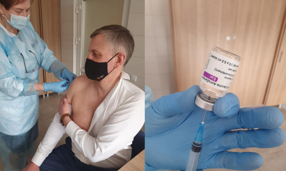 „Astra Zeneca“ vakcina paskiepytas Rokiškio rajono meras Ramūnas Godeliauskas