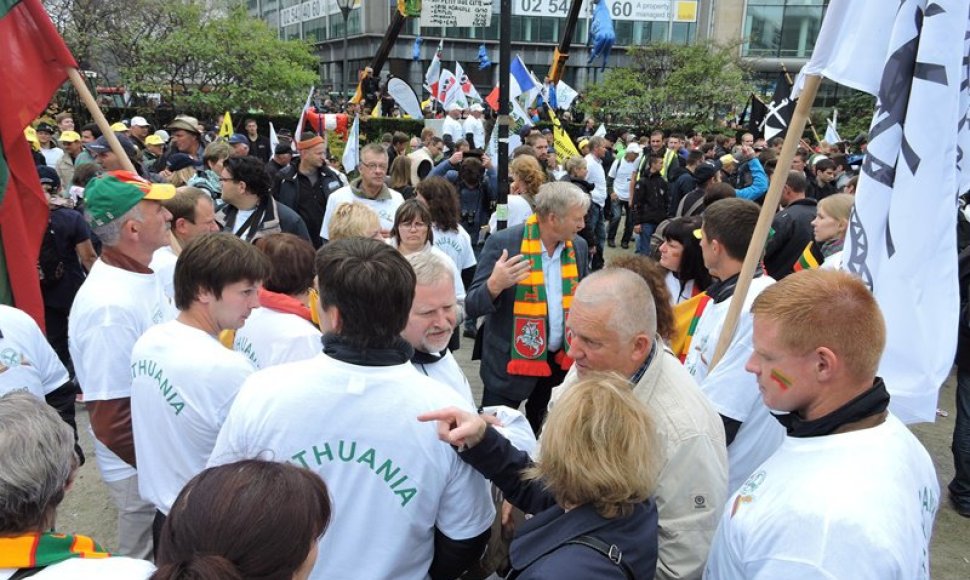 Lietuviai ūkininkai proteste Belgijoje