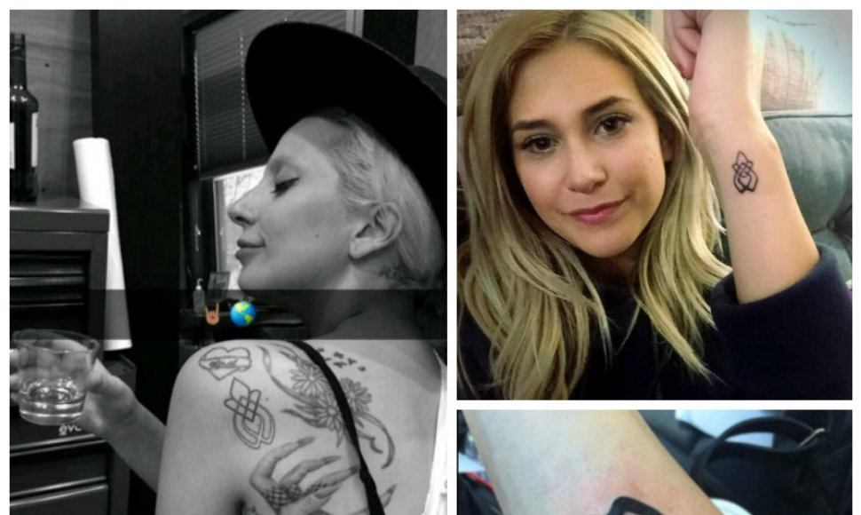 Lady Gaga iš solidarumo su seksualinės prievartos aukomis pasidarė vienodas tatuiruotes