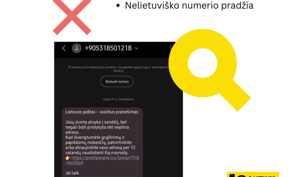Kaip atpažinti sukčių žinutes  