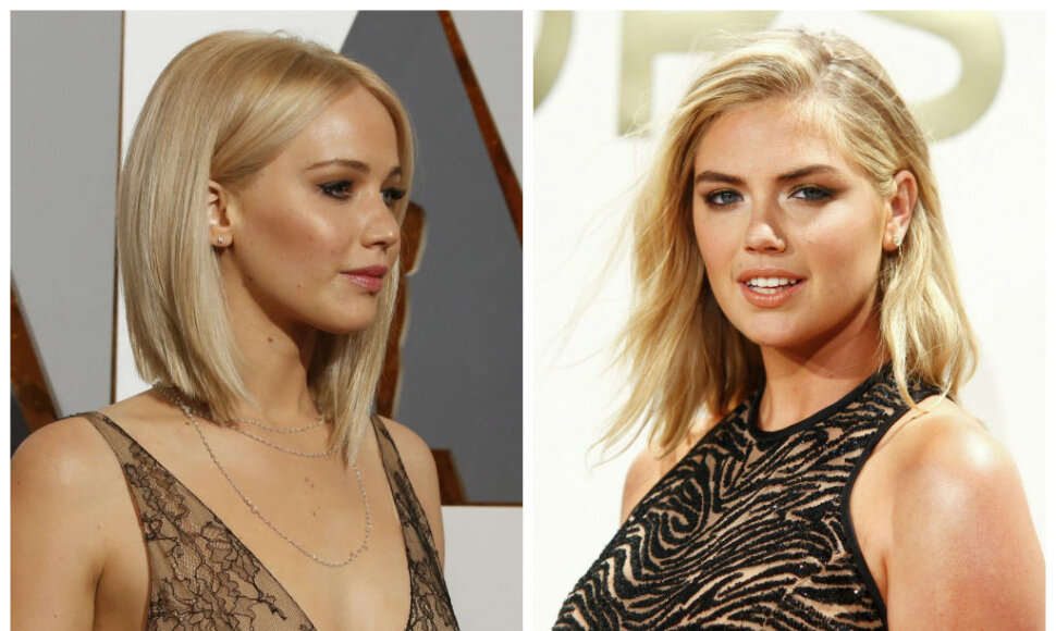 Jennifer Lawrence ir Kate Upton