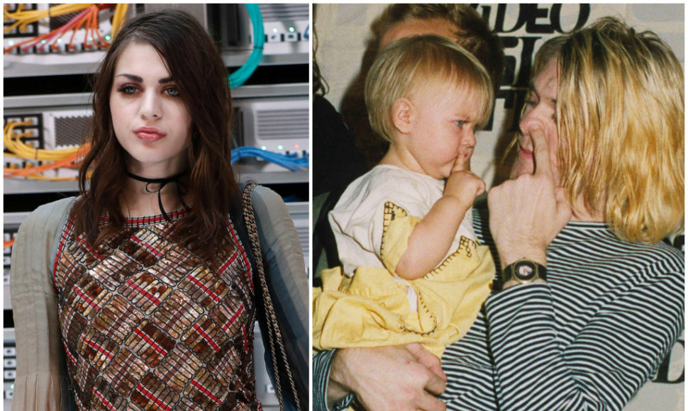 Frances Bean Cobain 2016 metais ir su tėvu Kurtu Cobainu 1993 metais