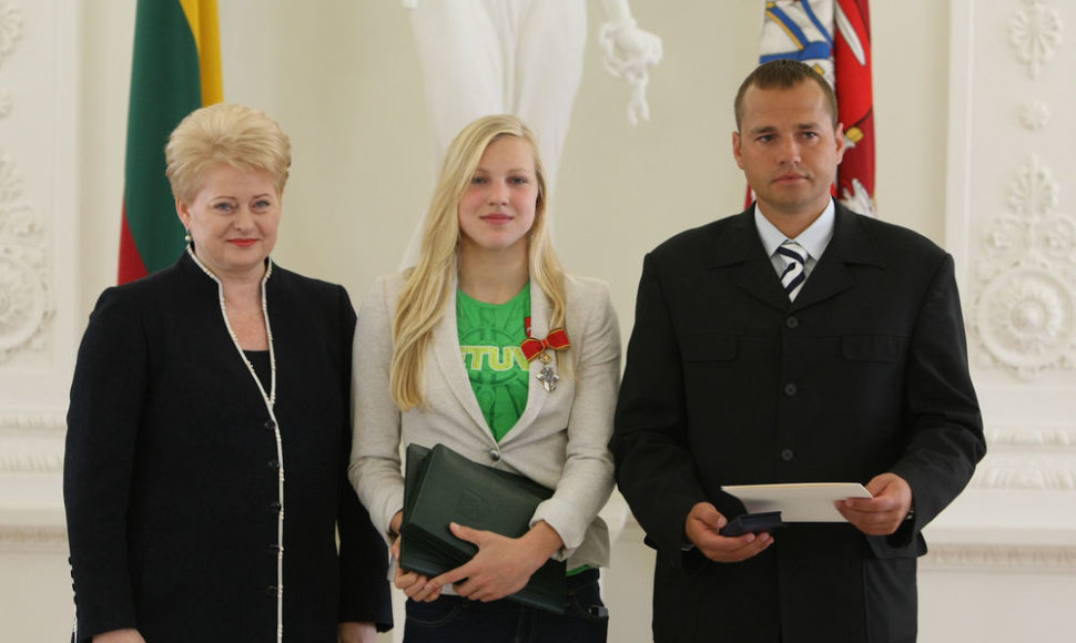 Dalia Grybauskaitė, Rūta Meilutytė, Dalia Grybauskaitė ir Giedrius Martinionis