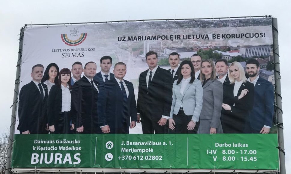 LVŽS Seimo narių biuro reklama Marijampolėje
