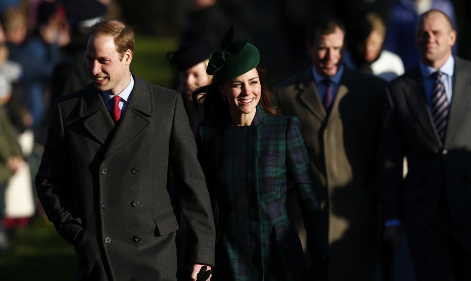 Princas Williamas ir Kembridžo hercogienė Catherine Kalėdų rytą Sandringame