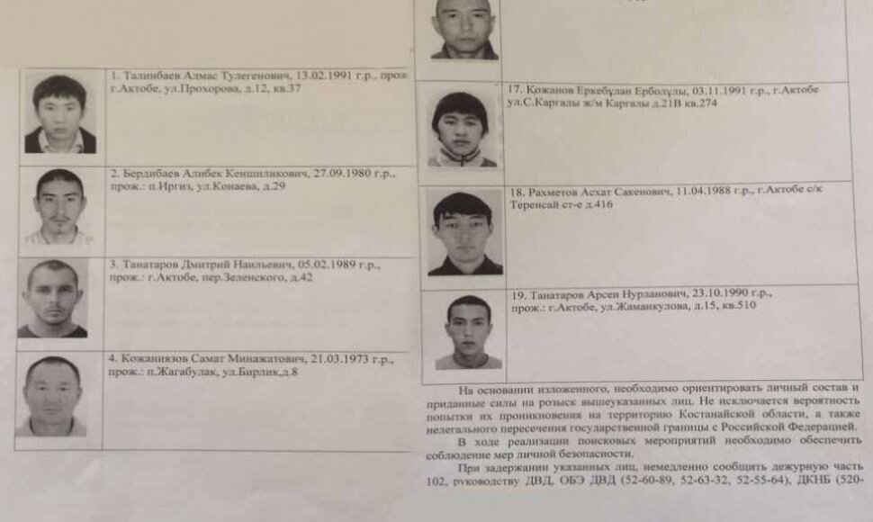 Aktobės mieste siautėjusi gauja