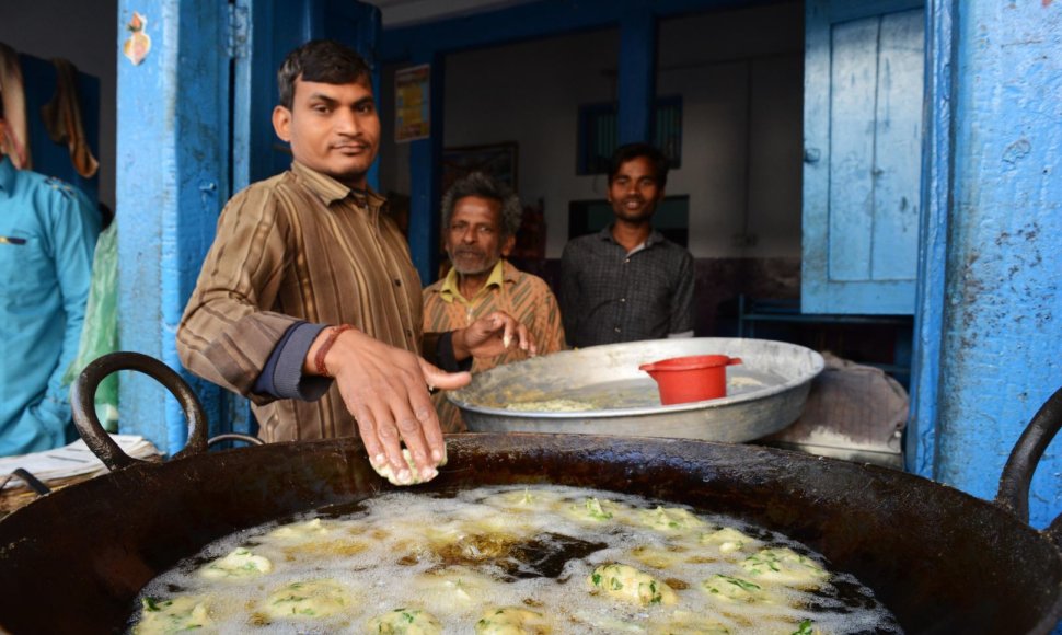 Vegetariškas gatvės maistas Indijoje