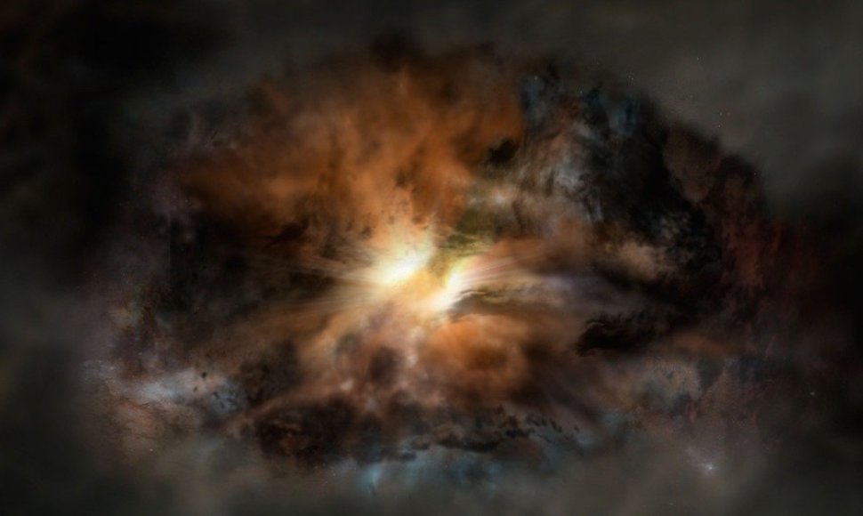 Skaidriausia žinoma galaktika W2246-0526 menininko akimis