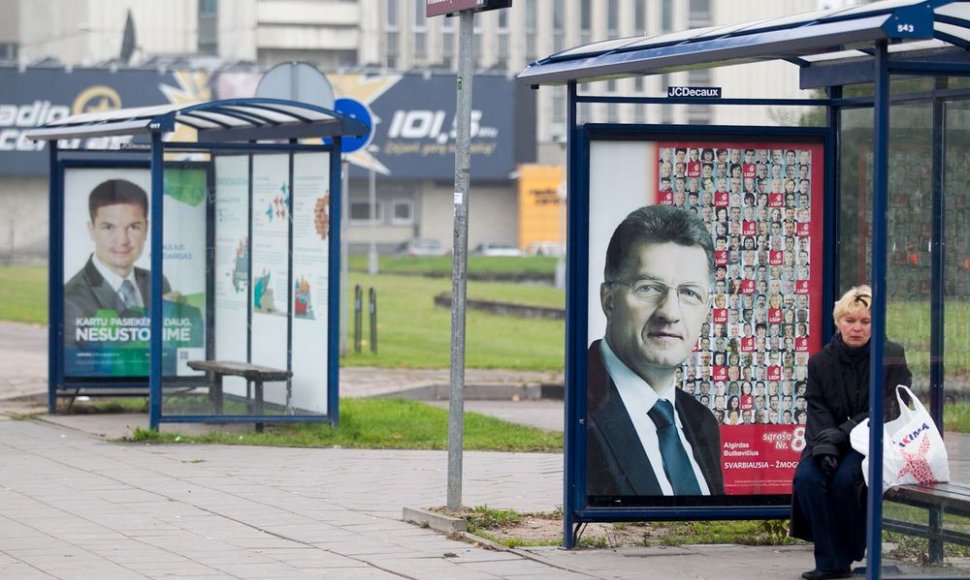 Politinė reklama Vilniuje rinkimų dieną