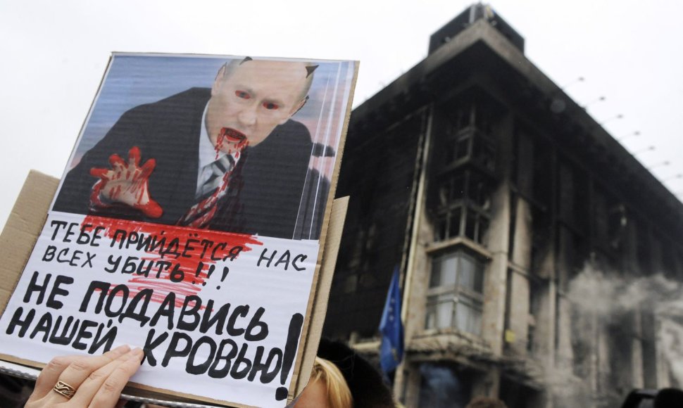 Protesto akcija prieš Vladimiro Putino sukeltą karą Ukrainoje 