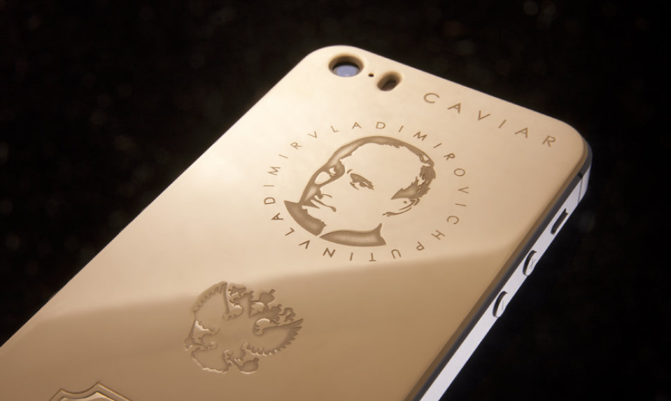 Auksinis telefonas su V.Putino atvaizdu