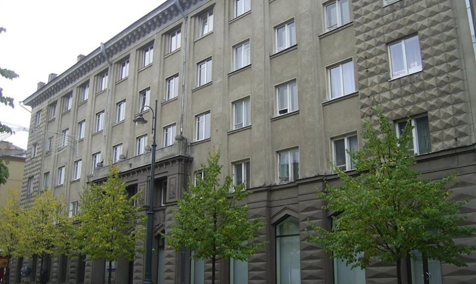 Žemės ūkio ministerija Gedimino pr. Vilniuje (dab. Europos Komitetas prie Lietuvos Respublikos Vyriausybės), architektas V. Afanasjev, 1954 m.