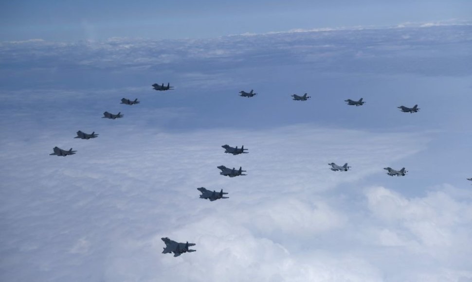 JAV ir Pietų Korėjos naikintuvų eskadrilė