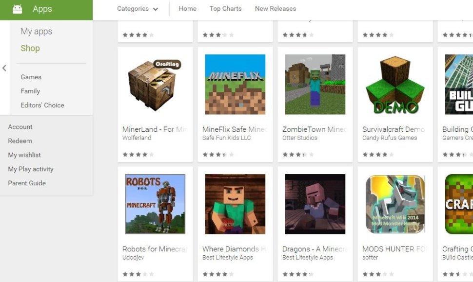 Apgaulingų „Minecraft“ programėlių - daugybė