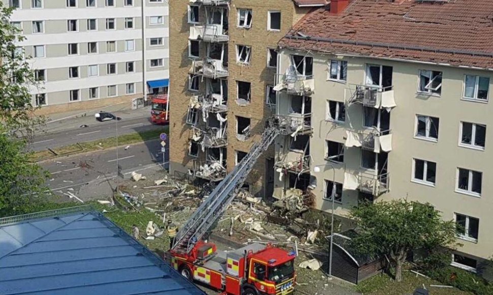 Sprogimas Švedijos pietinio Linšiopingo miesto centre