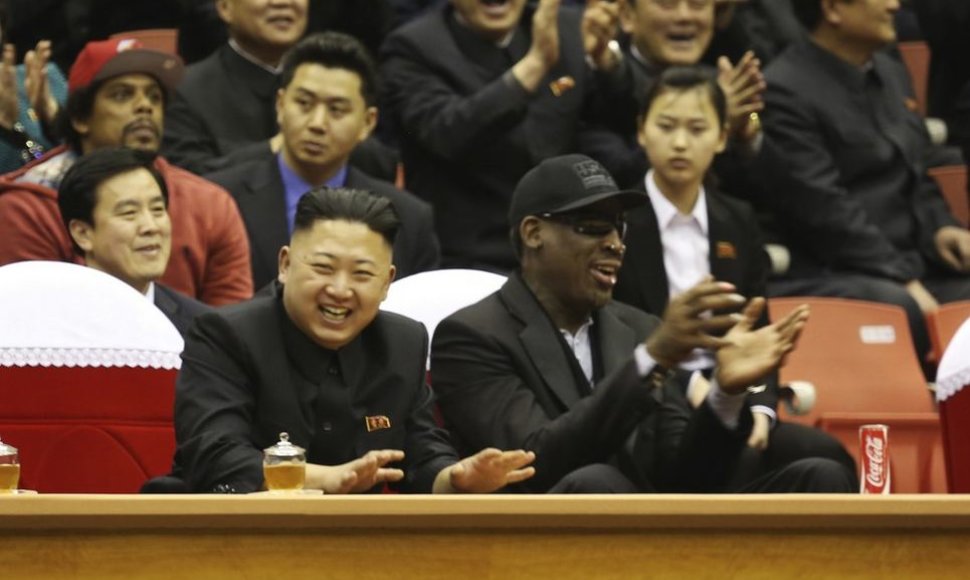 Kim Jong Unas ir Dennisas Rodmanas