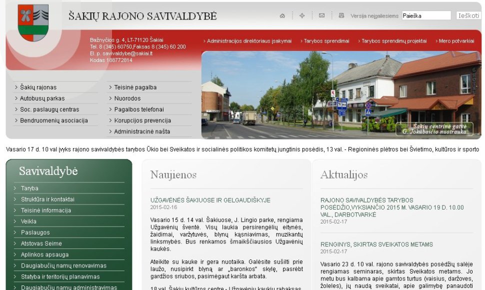 Šakių savivaldybės interneto svetainė
