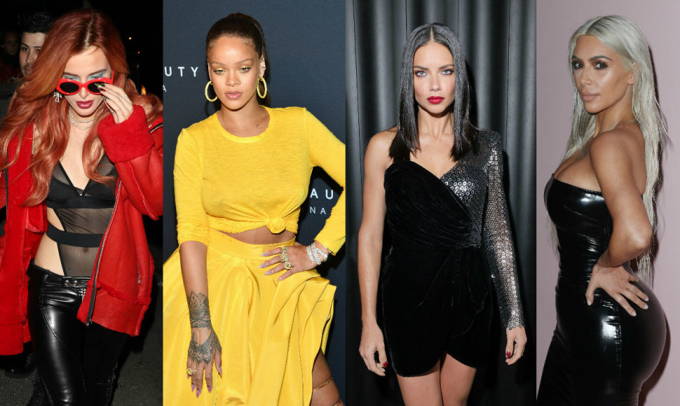 Bella Thorne, Rihanna, Adriana Lima ir Kim Kardashian
