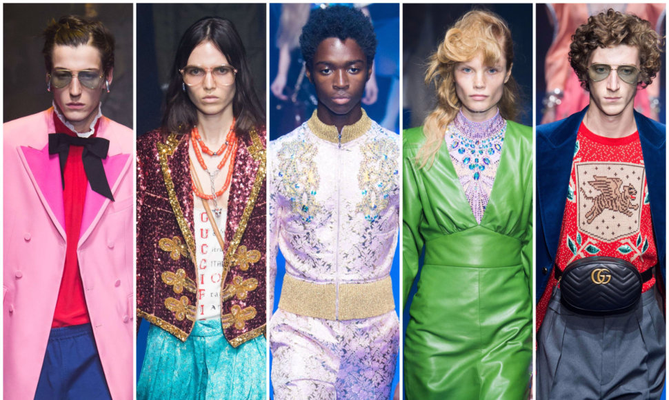 „Gucci“ 2018 m. pavasario ir vasaros kolekcijos modeliai