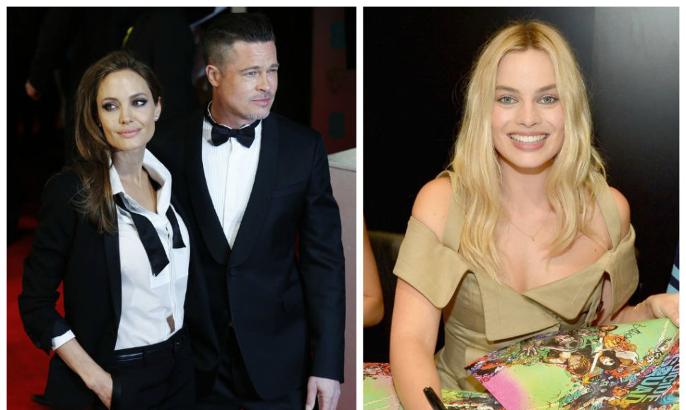 Bradas Pittas su Angelina Jolie ir Margot Robbie