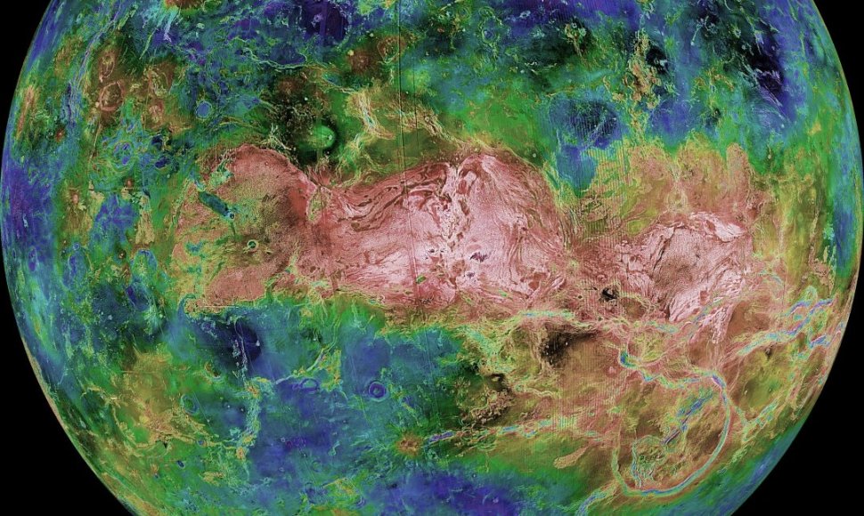 Veneros vaizdai, hemisferinis žemėlapis