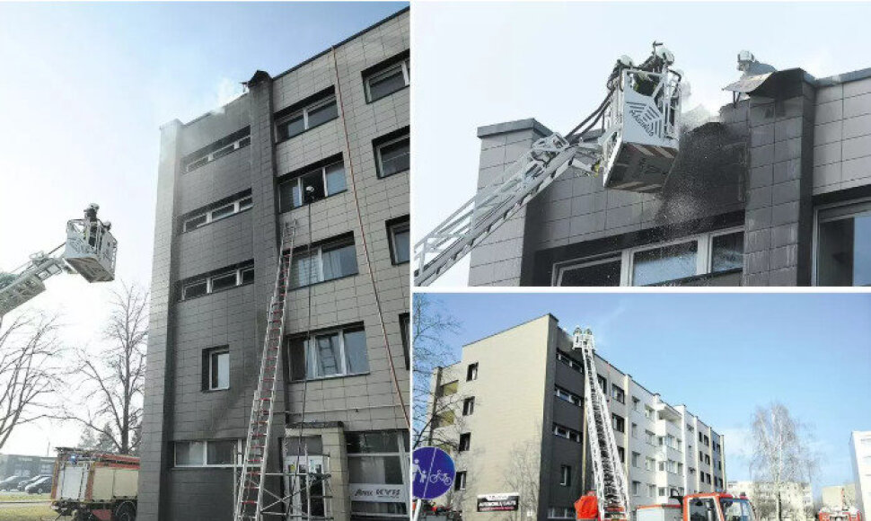 Kretingoje užsiliepsnojo daugiabutis
