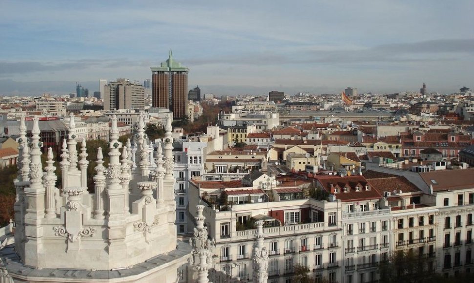  Žvilgsnis į Madridą iš Palacio de Cibeles apžvalgos bokšto