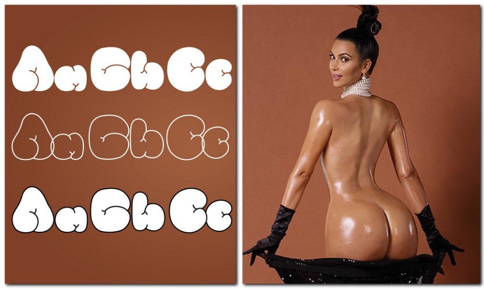 Nuogo Kim Kardashian užpakalio nuotraukos įkvėpė lietuvius sukurti šriftą