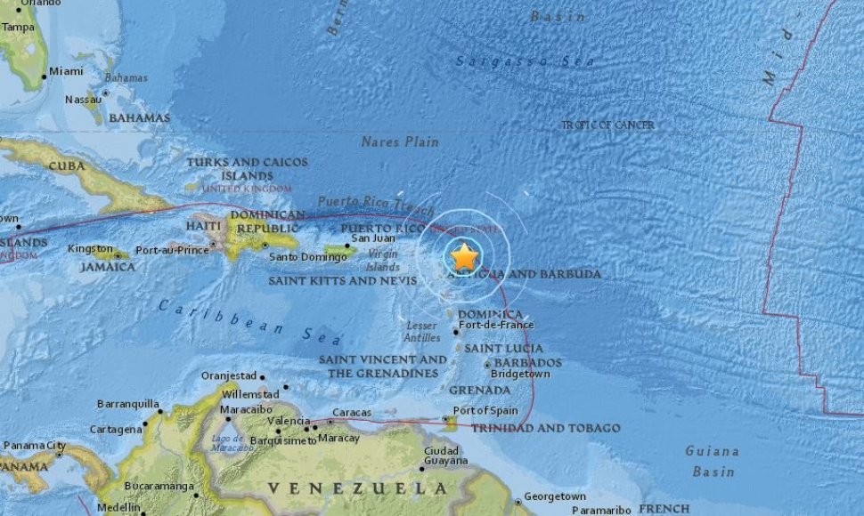 Žemės drebėjimas prie Antigvos ir Barbudos