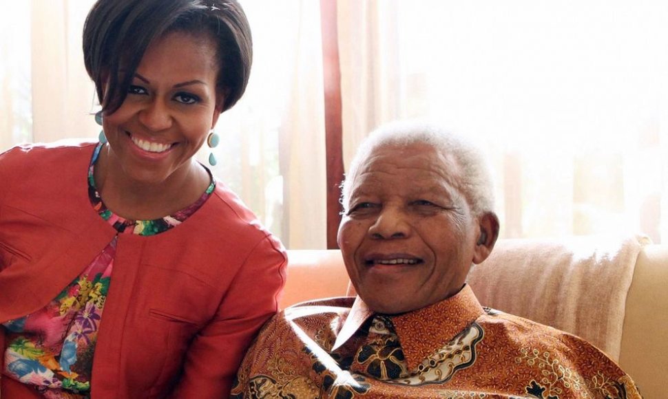 Michelle Obama ir Nelsonas Mandela