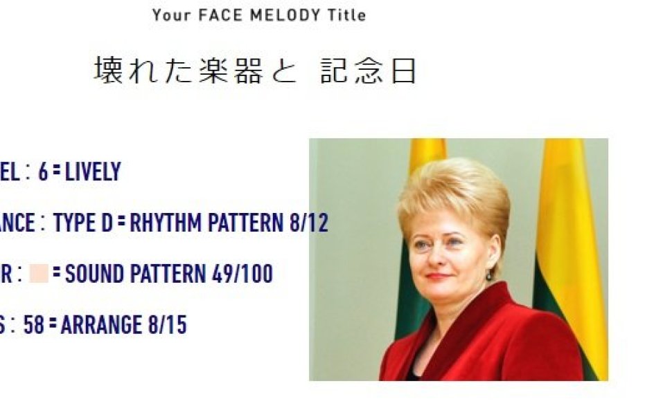 Melodija, sukurta pagal Dalios Grybauskaitės nuotrauką