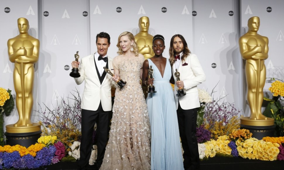 Matthew McConaughey, Cate Blanchett, Lupita Nyong'o ir Jaredas Leto