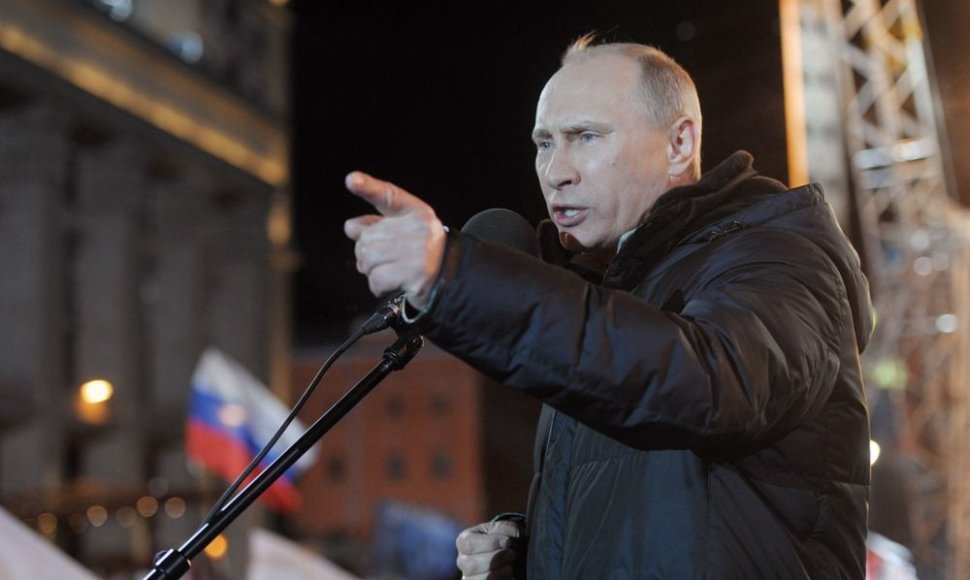 Trečią kartą Rusijos prezidentu išrinkto Vladimiro Putino kalba rinkėjams