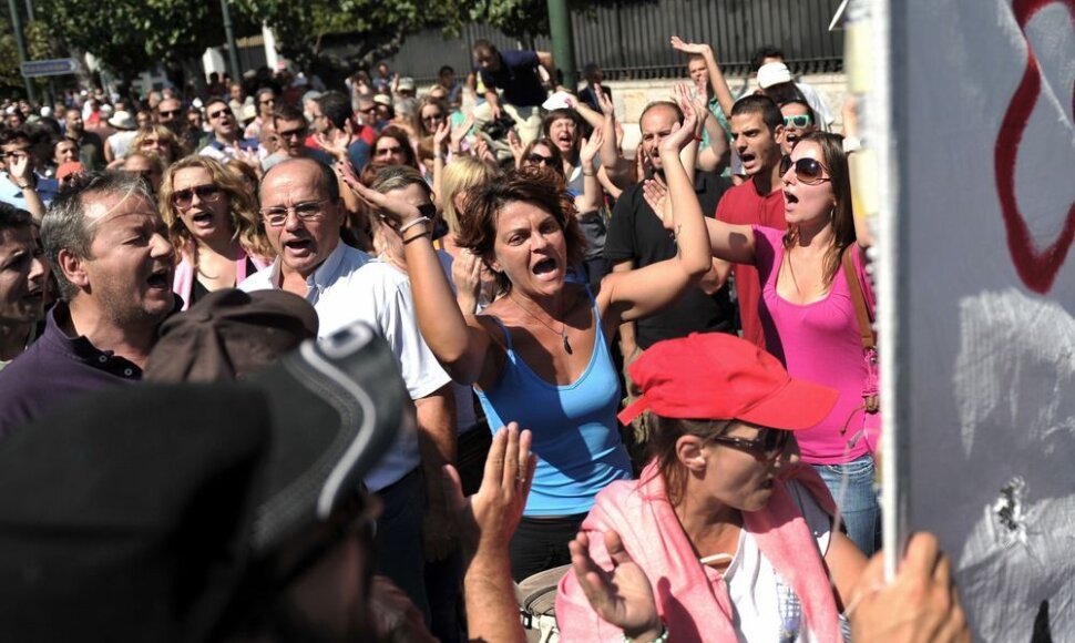 Protestuotojai Atėnuose