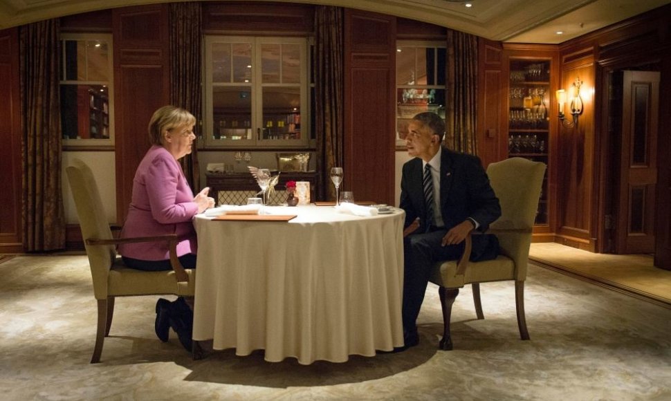 Agela Merkel ir Barackas Obama