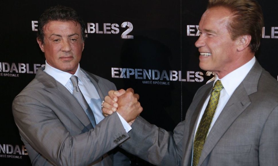 Sylvesteris Stallone (kairėje) ir Arnoldas Schwarzeneggeris
