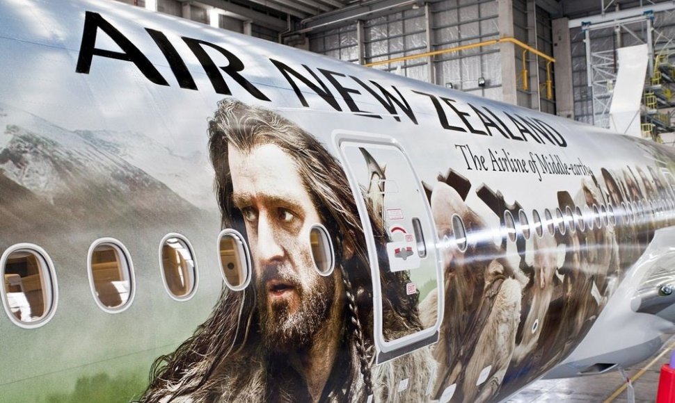 Filmo reklama ant Naujosios Zelandijos avialinijų lėktuvo