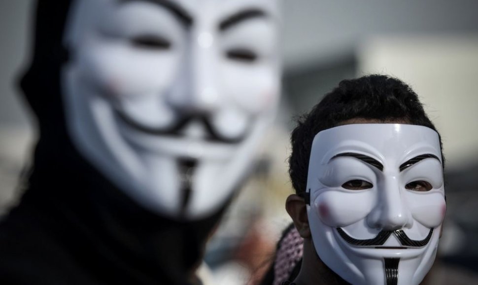 „Anonymous“ grupuotės simbolis - Gajaus Fokso kaukė