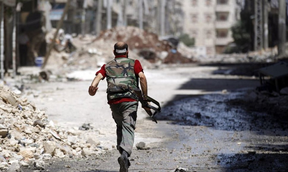 Sirijos laisvosios armijos kovotojas Alepo mieste