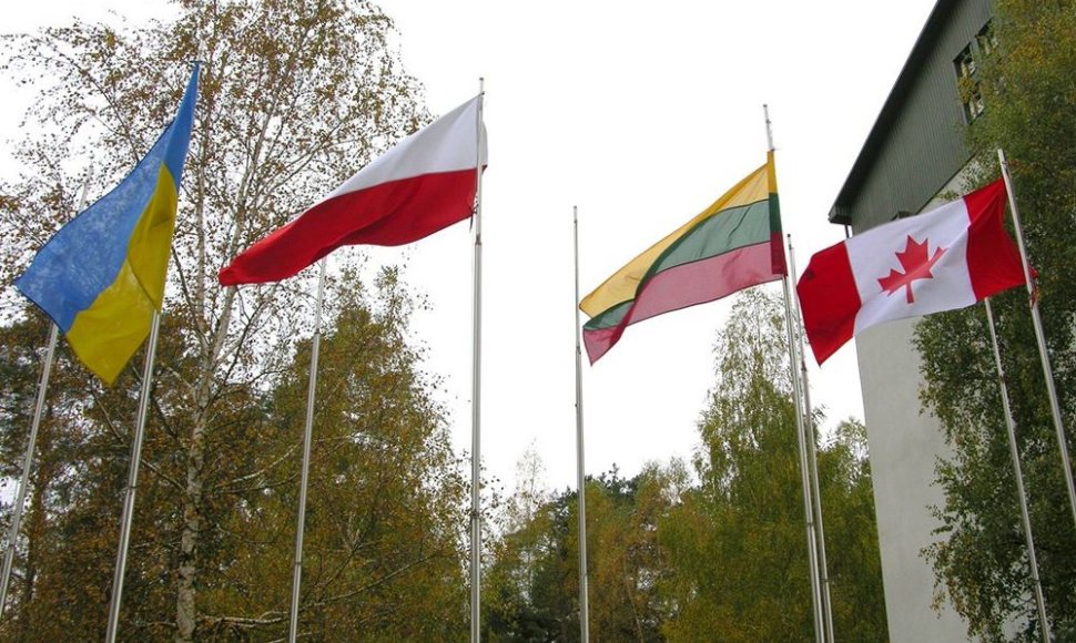 Ukrainos, Lenkijos, Lietuvos ir Kanados vėliavos