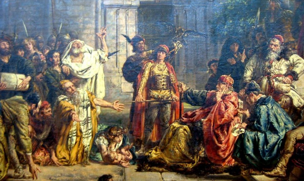 Jano Matejkos paveikslas "Žydų atvykimas į Lenkiją 1096 m."
