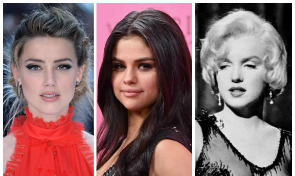 Amber Heard, Selena Gomez ir Marilyn Monroe